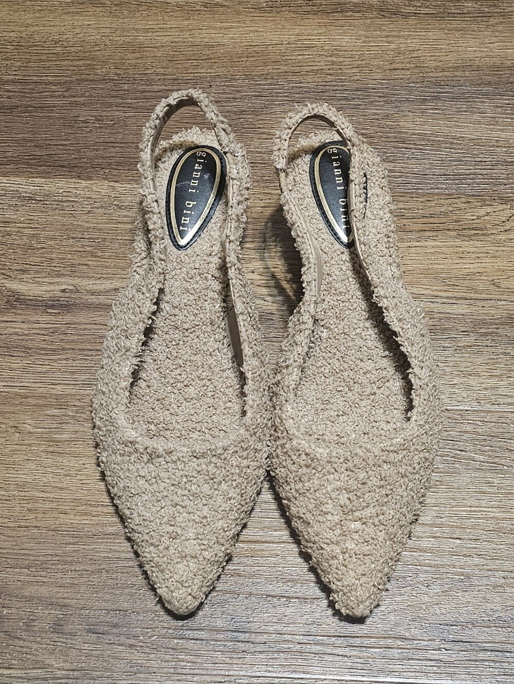 Gianni Bini Britnie Faux Shearling Kitten Heel Slingback Pumps